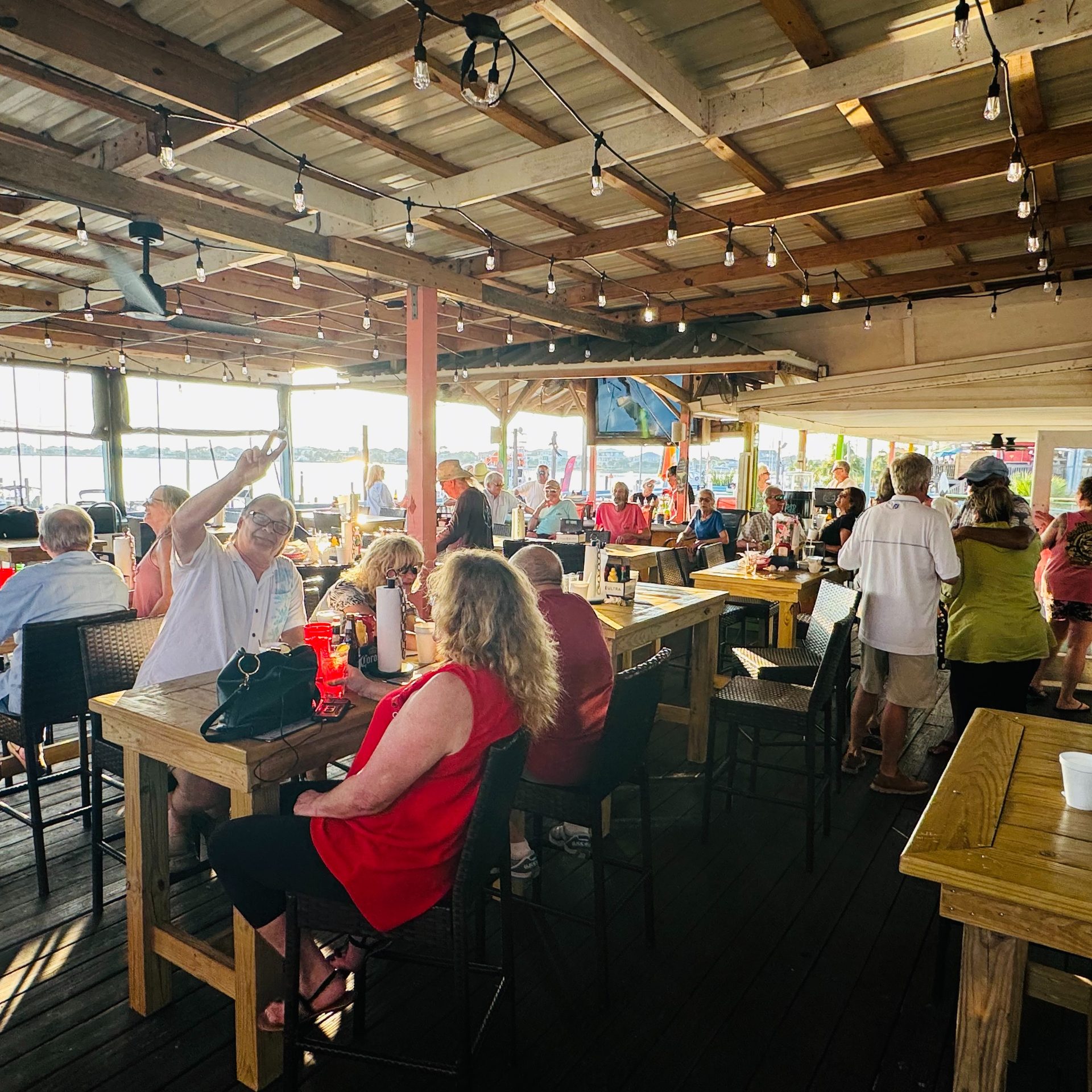 The Deck at little Sabine Marina